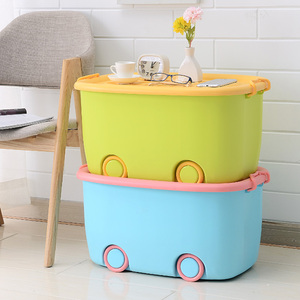 塑料带盖卡通收纳箱