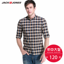 衬衫 215331002 小格子七分袖 JackJoness杰克琼斯男装