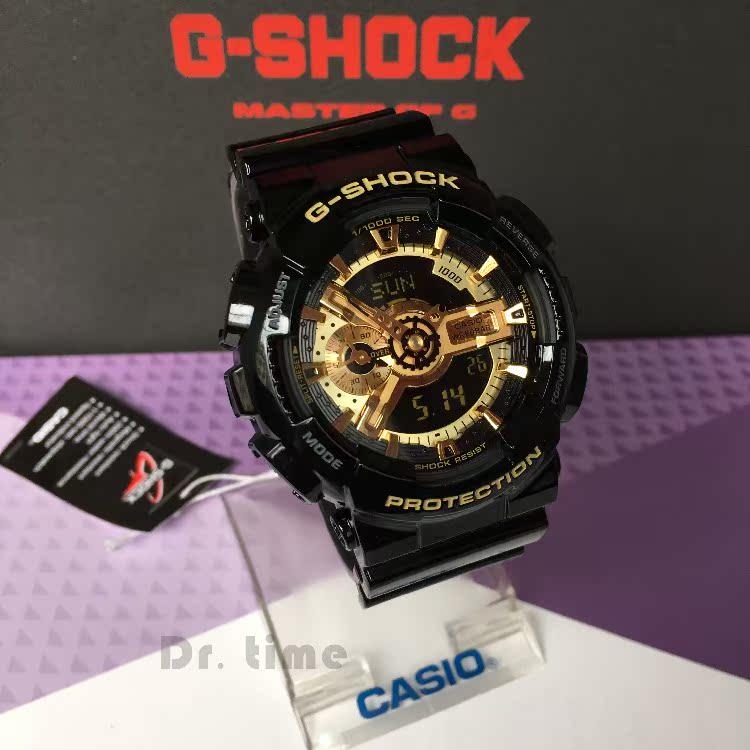 casio卡西欧g-shock电子表ga-110gb-1a 运动防水手表男gshock黑金