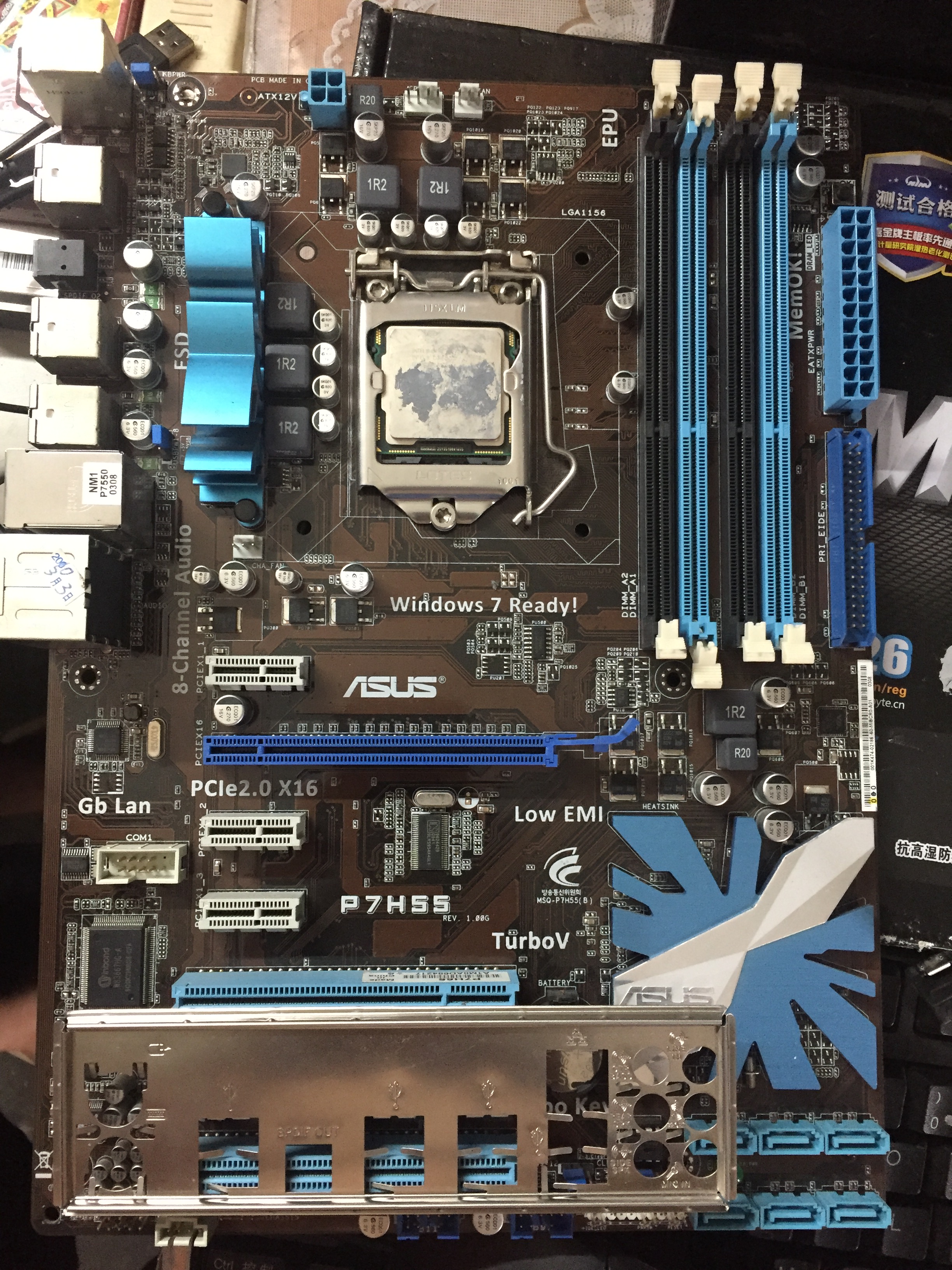 asus/华硕 p7h55 1156针全固态豪华大板主板支持i3,i5,i7