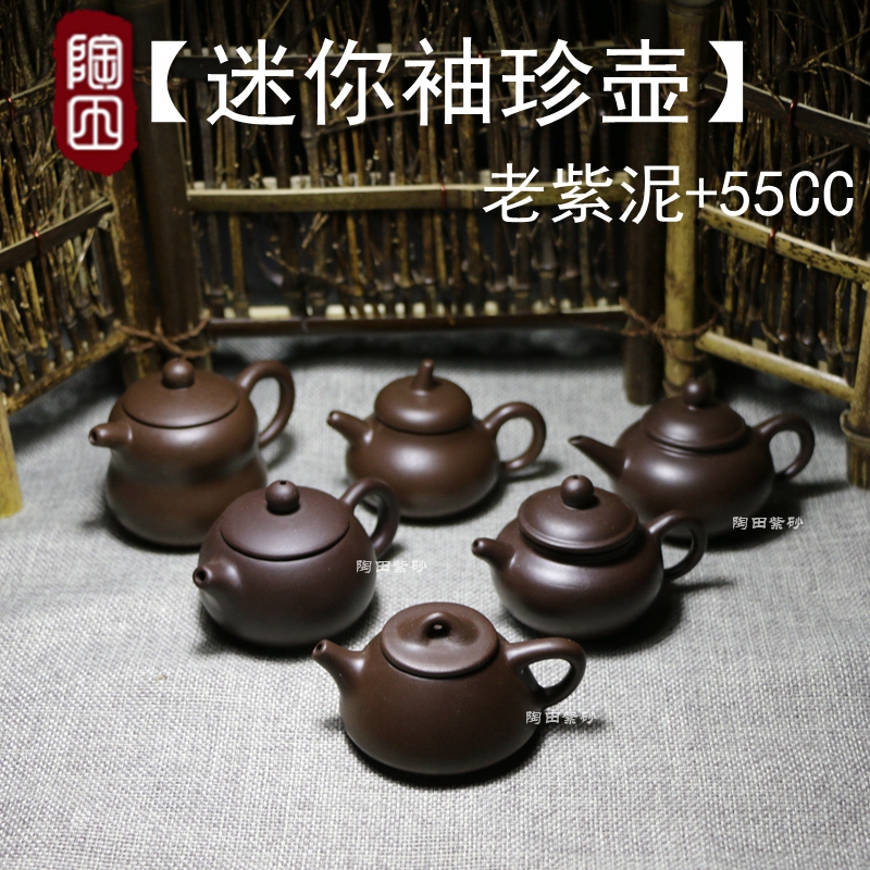 陶田 宜兴原矿紫砂壶迷你小容量微型壶 茶宠摆件把玩小壶功夫茶具