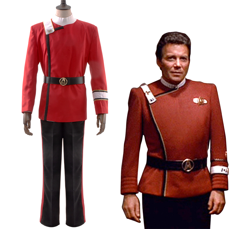 星际迷航柯克kirk舰长船长史波克spock红色制服套装男cosplay服装