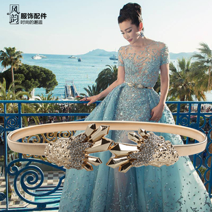 简约百搭镶钻金属腰带女式细韩版连衣裙弹力装饰腰链女士毛衣配饰
