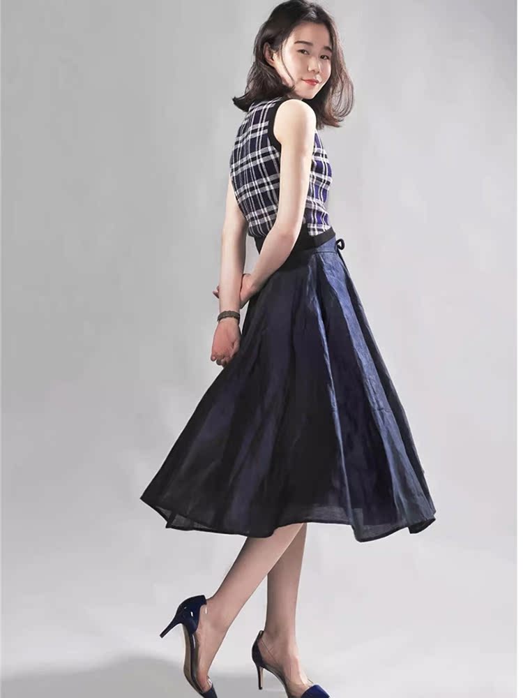 amass/阿玛施专柜正品代购女装17春款高腰气质系带半身裙中长裙子价格