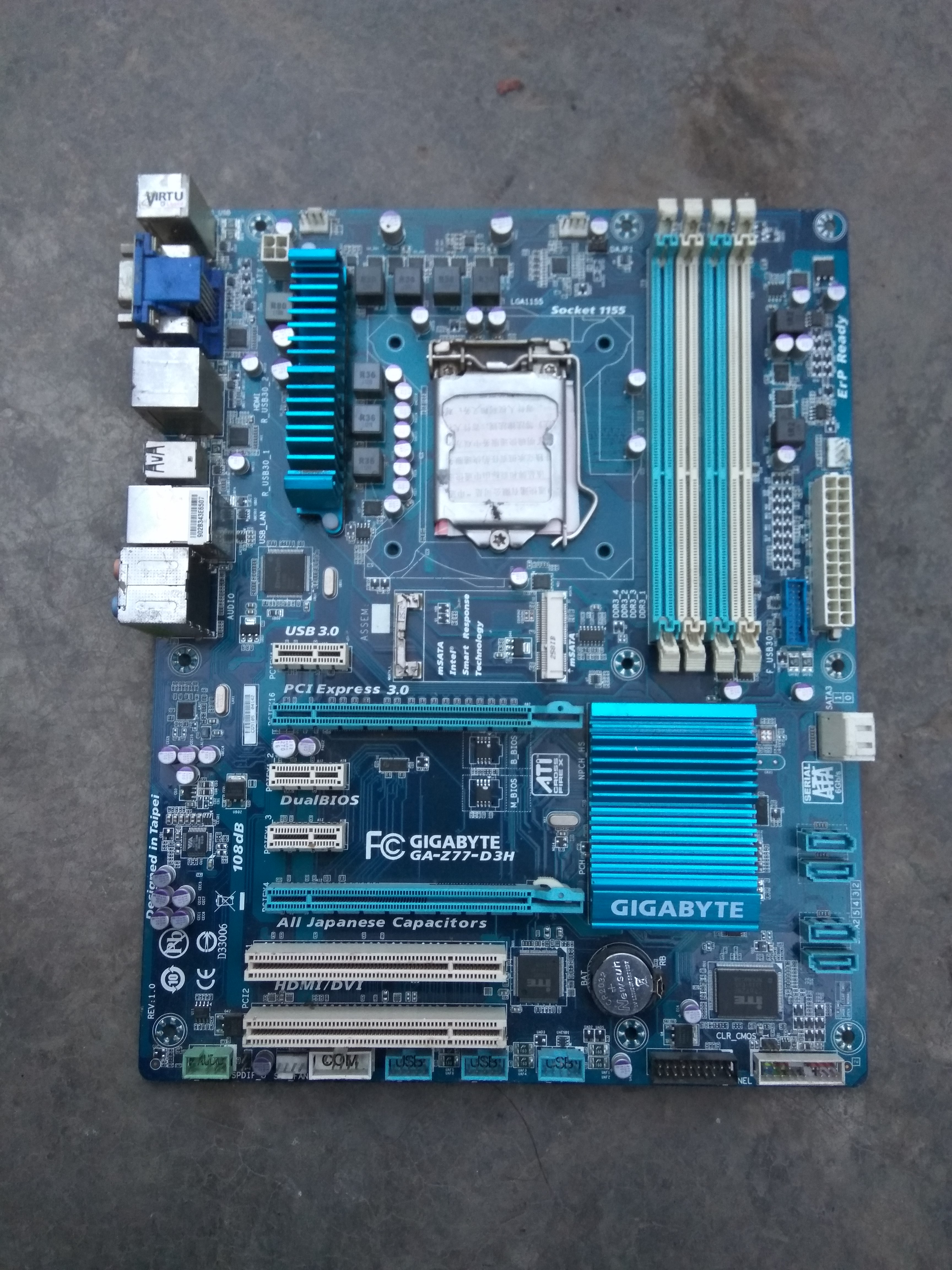 gigabyte/技嘉 ga-z77m-d3h 秒华硕z68 华擎h67 映泰b75 1155主板