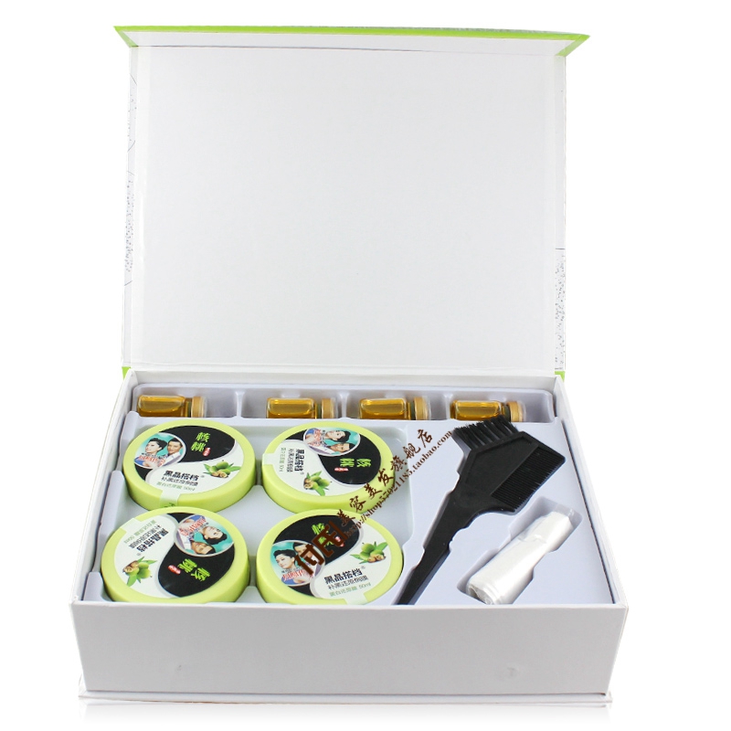 媚丽匙茵多澜黑晶搭档核桃青皮素染发膏局油膏