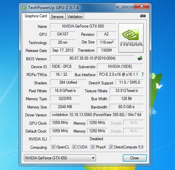 影驰gtx650骁将 直实2g 游戏显卡 拼华硕七彩虹gtx750