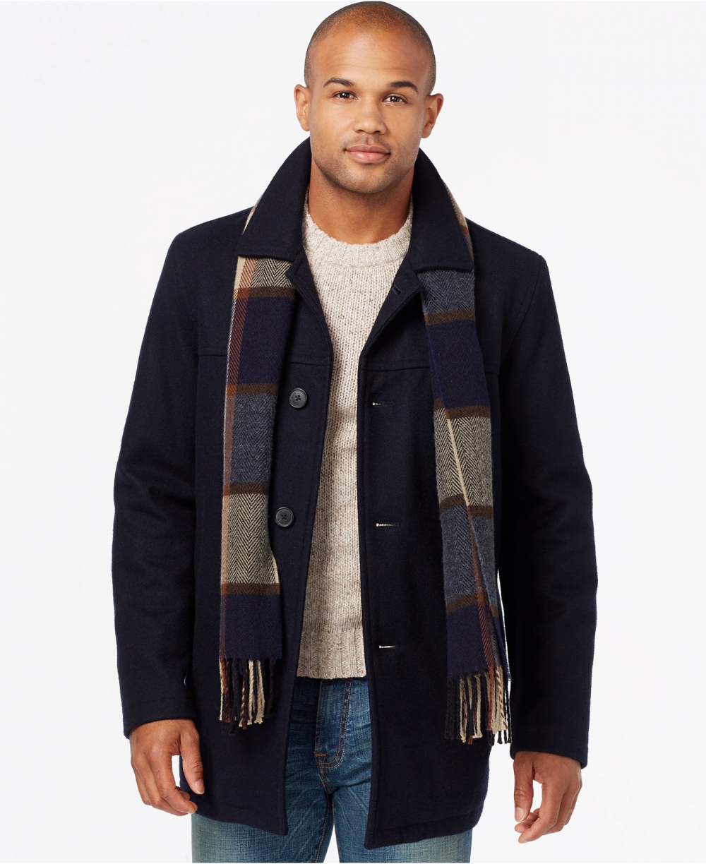美国代购 汤米/tommy hilfiger 男纯色经典中长款羊毛