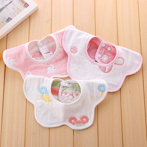 婴儿纯棉纱布围嘴3条装