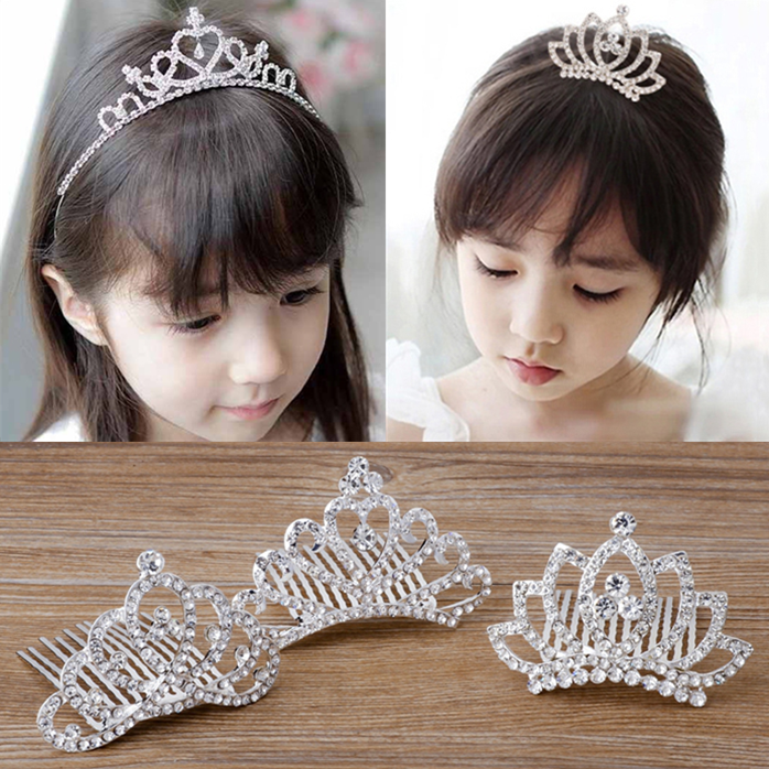 韩国儿童发饰头饰品女童可爱王冠公主小女孩水钻皇冠发夹宝宝发梳