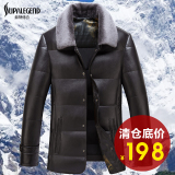 反季清仓男士中老年羽绒服男爸爸装中年冬季皮衣商务休闲男装外套