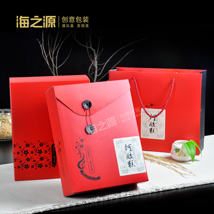 阿胶糕礼盒包装盒 吉祥如意 固元糕礼品纸盒 东阿阿胶糕包装礼盒