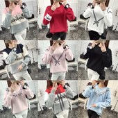 潮学生带帽春秋冬季韩国短款 套头百搭加绒连帽外套 卫衣女韩版