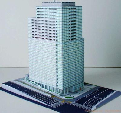 办公大楼公司大厦建筑3d纸模型diy手工折纸写字楼场景天一纸艺