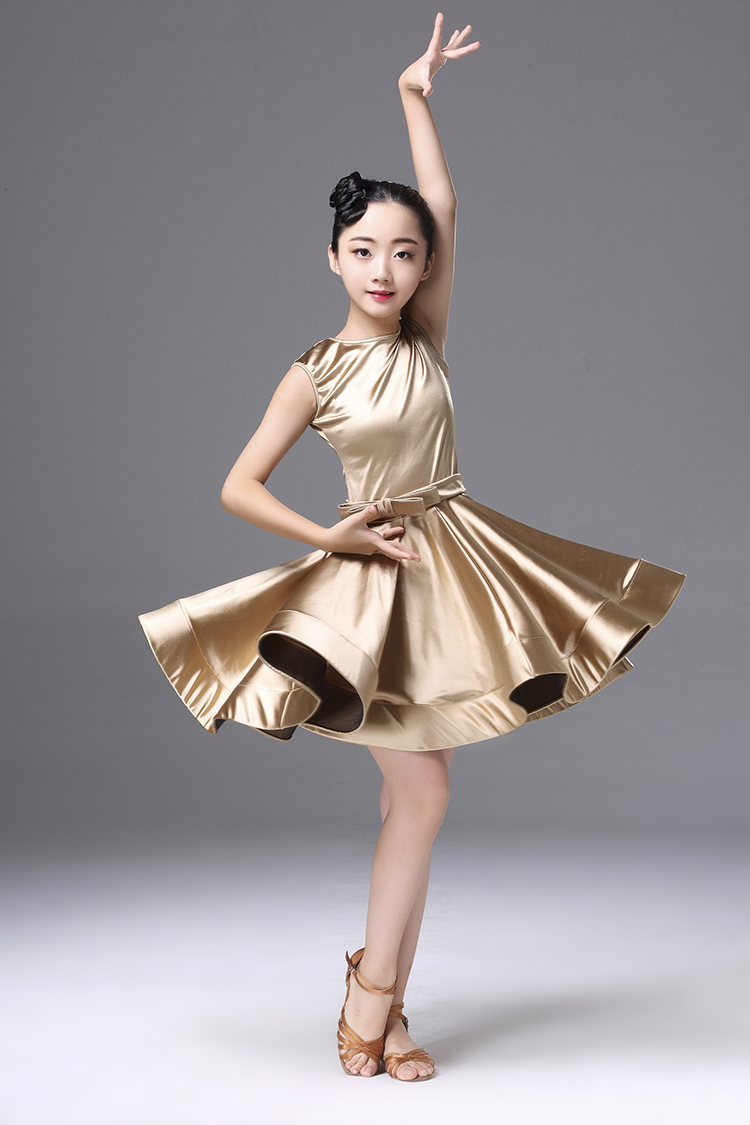 新款儿童拉丁舞蹈服装女童拉丁舞裙标准服比赛考级规定服演出服