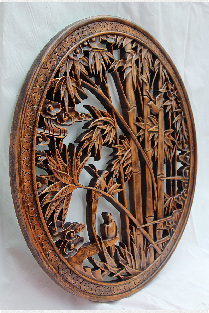 东阳木雕挂件 香樟木头雕刻画工艺品中式装饰客厅实木