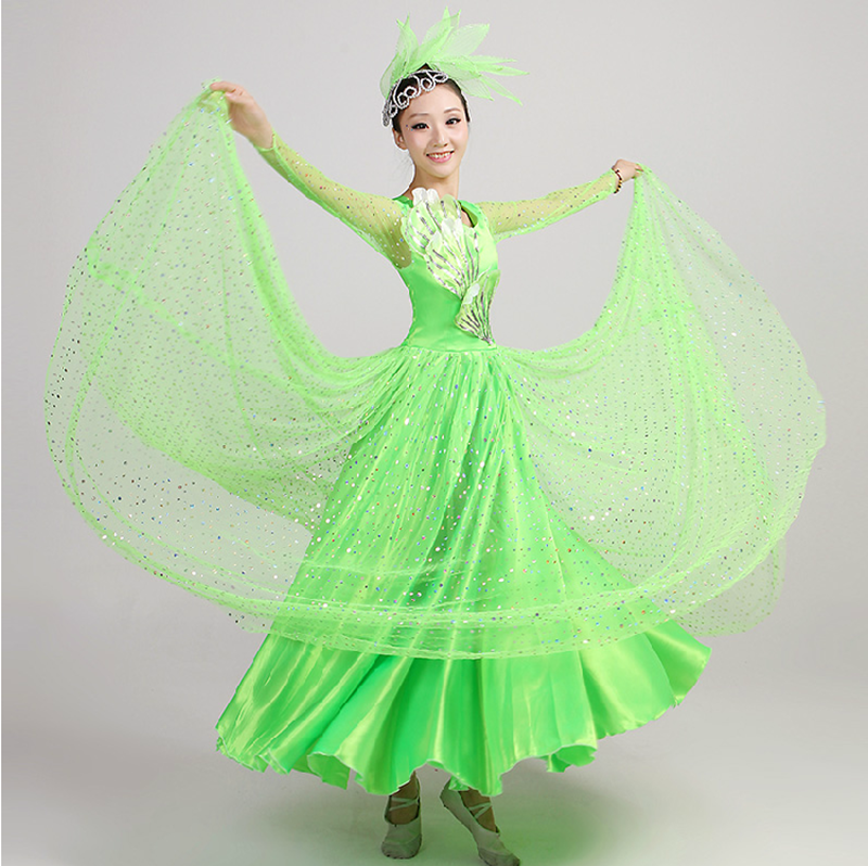 舞蹈长裙大摆_特价|包邮_舞裙交谊舞大摆,舞裙
