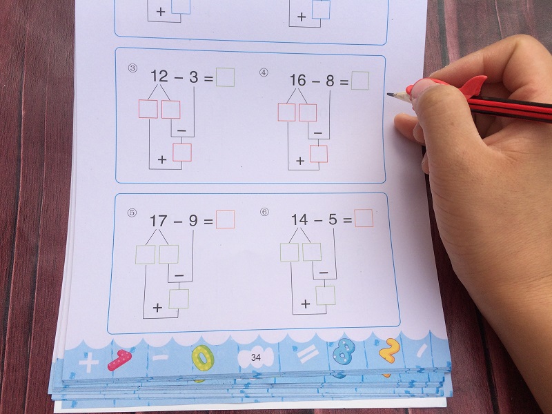 幼小衔接借十法加减法练习册 幼儿园学前班数学算数加减法试题作业本