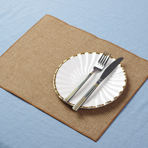 长方形麻布餐垫 咖啡色西餐厅餐桌垫子 样板房
