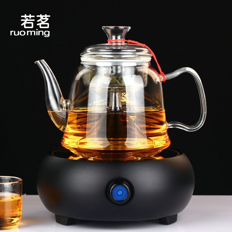 若茗 玻璃蒸茶器 蒸茶壶蒸汽壶 烧水茶具养生壶