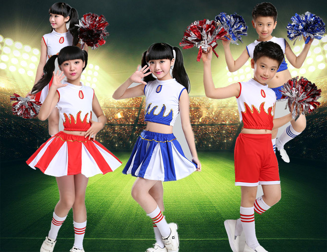 新款儿童啦啦操演出服少儿拉拉队服啦啦队小学生舞蹈表演服装包邮