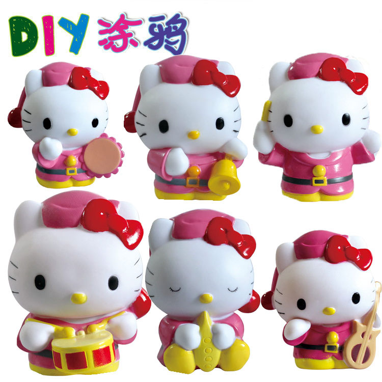 搪胶diy存钱罐卡通儿童益智陶瓷上色彩绘创意hellokitty凯蒂猫