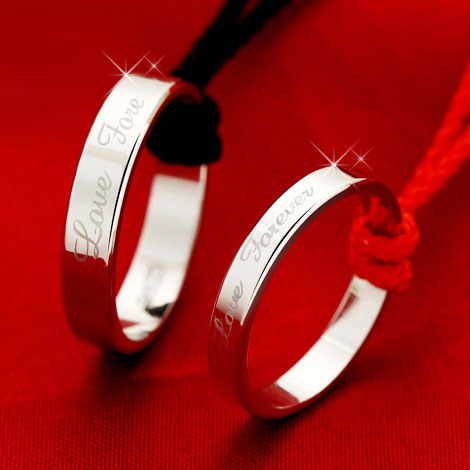 男士一对生日礼物刻字日韩版创意 戒指情侣银