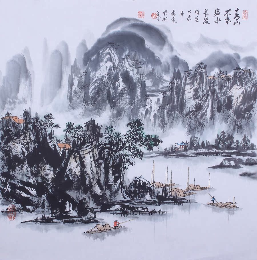 风景国画创作/手绘国画山水/水墨画/国画临摹/手绘国画/可定制