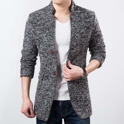 呢子大衣男短款青年修身型羊绒昵子呢绒妮子尼