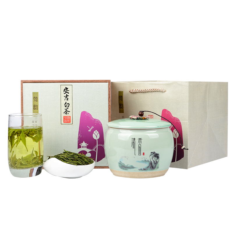 泉靓茶叶2016新茶明前特级精品安吉白茶礼盒装80克珍稀白茶绿茶