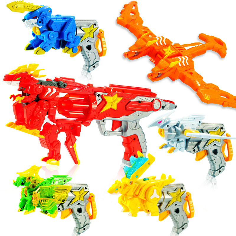 激战奇轮3星兽猎人神枪玩具 冰虎凯炎烈焰弹射合体机器人套装暴兽