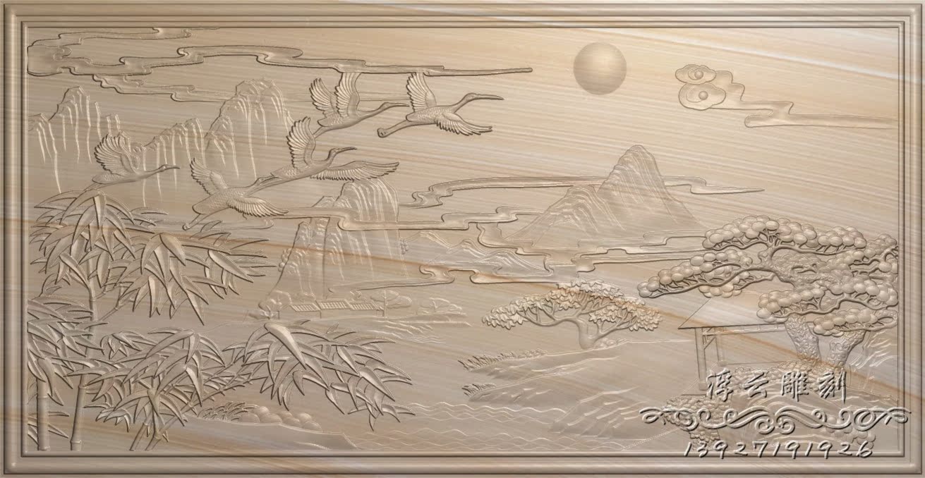 精雕图/灰度图/山水画/风景/长城/高山/清明上河图/锦绣中华d083