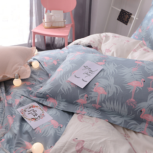火烈鸟印花纯棉四件套