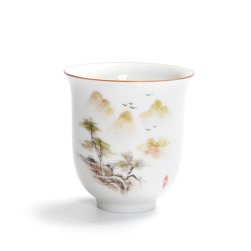 景德镇高档手绘茶杯陶瓷 功夫茶具青花瓷品茗杯主人杯单杯水杯