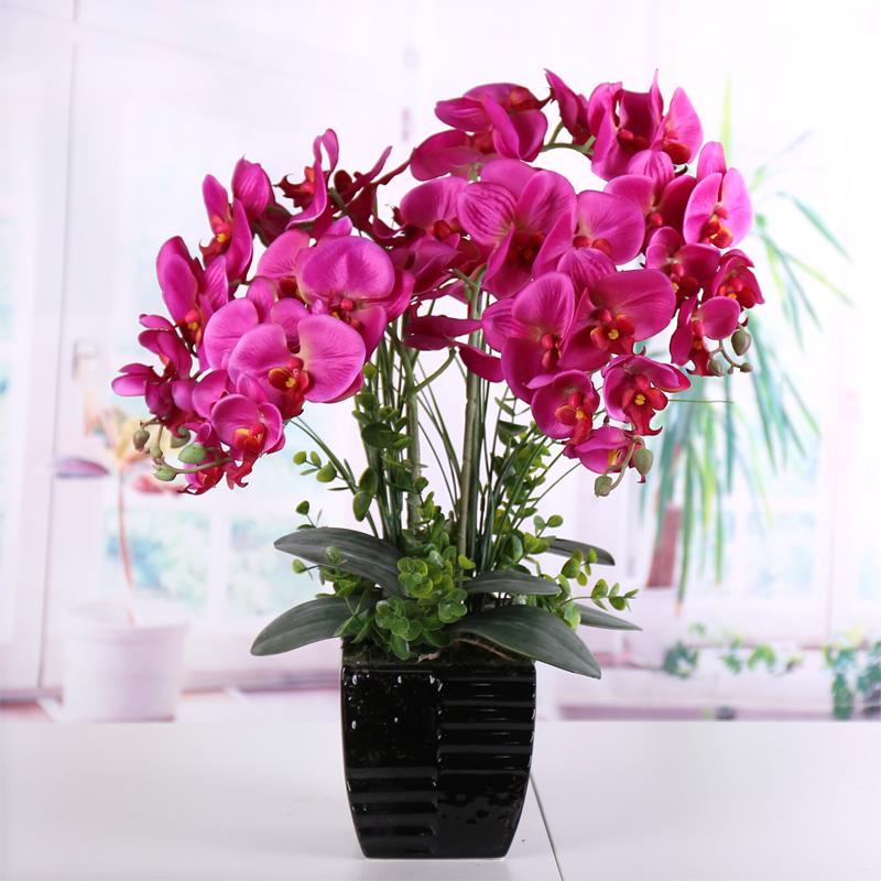 包邮蝴蝶兰仿真花套装假花客厅卧室摆放花艺装饰花塑料花干花绢花