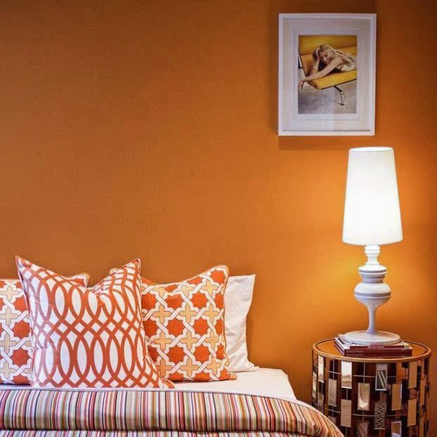 橙色无纺布墙纸卧室客厅电视背景墙壁纸纯色素色现代简约美式风格