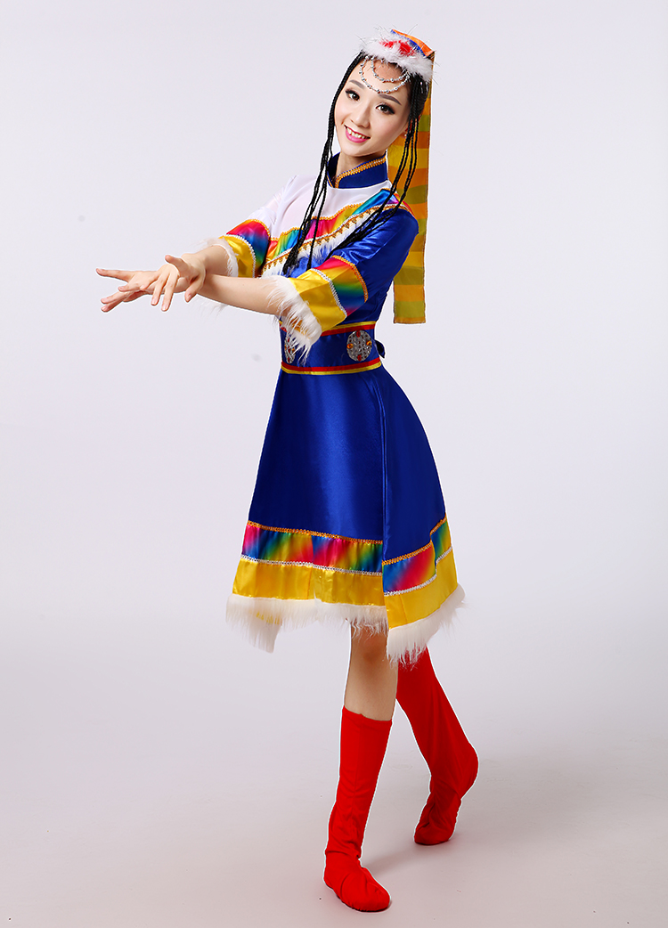 藏族衣服女2017新款少数民族风西藏舞蹈服装广场舞套装演出服成人