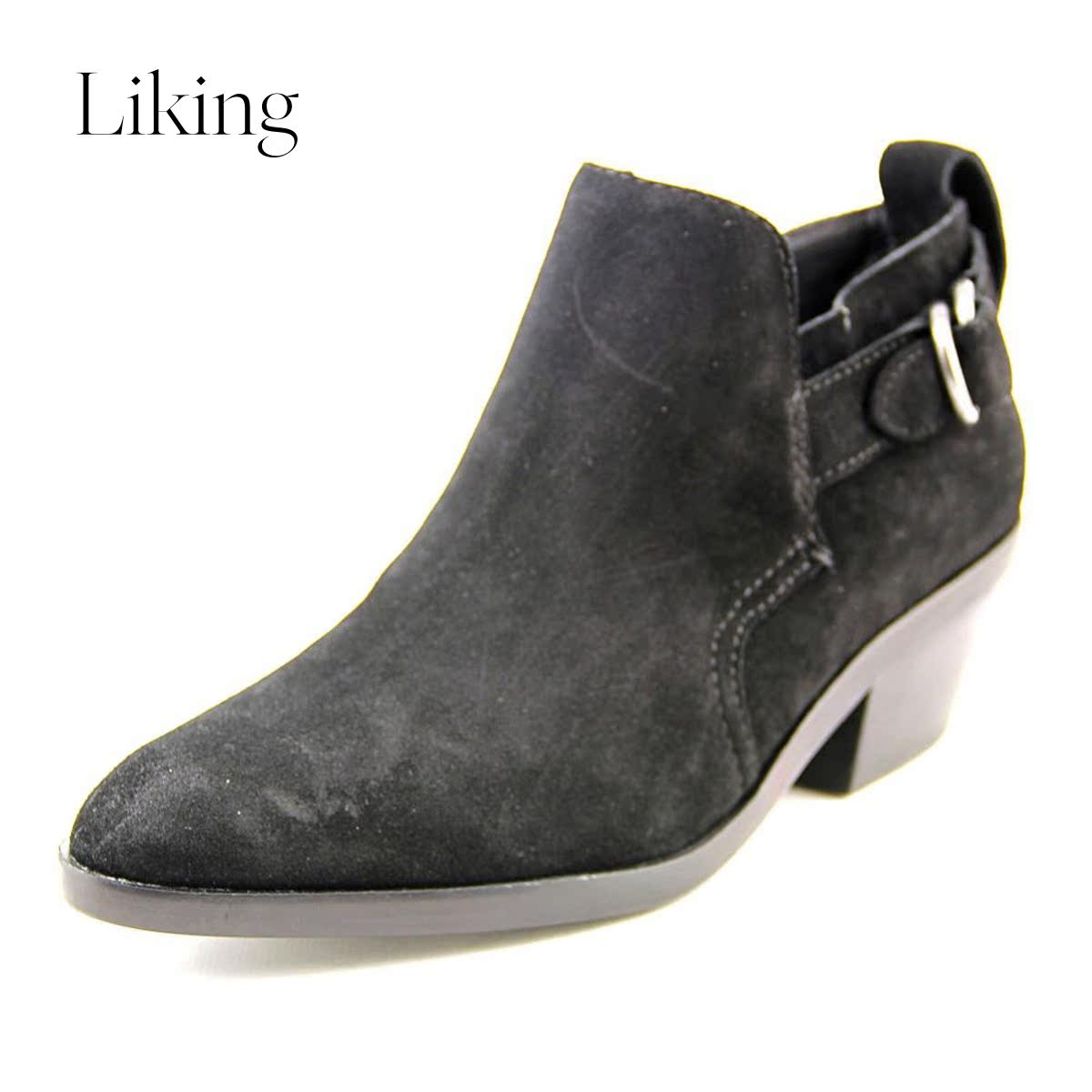 steven steve madden 女士精美时尚麂皮圆头踝靴