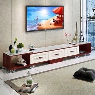 电视柜现代简约客厅家具套装背景墙欧式伸缩小户型电视柜茶几组合