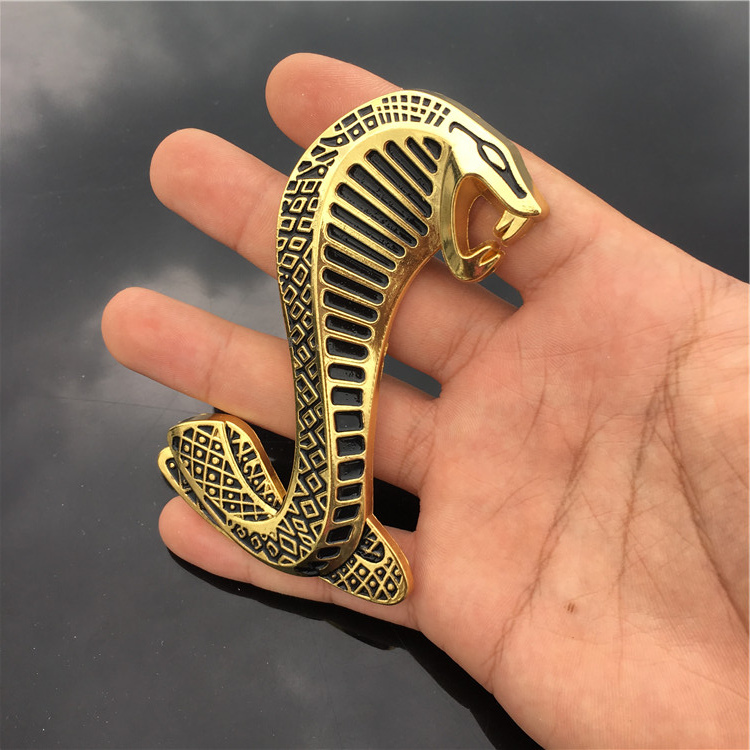 3d立体金属中网车标贴 汽车福特野马改装眼镜蛇车贴 蛇蝰蛇中网标