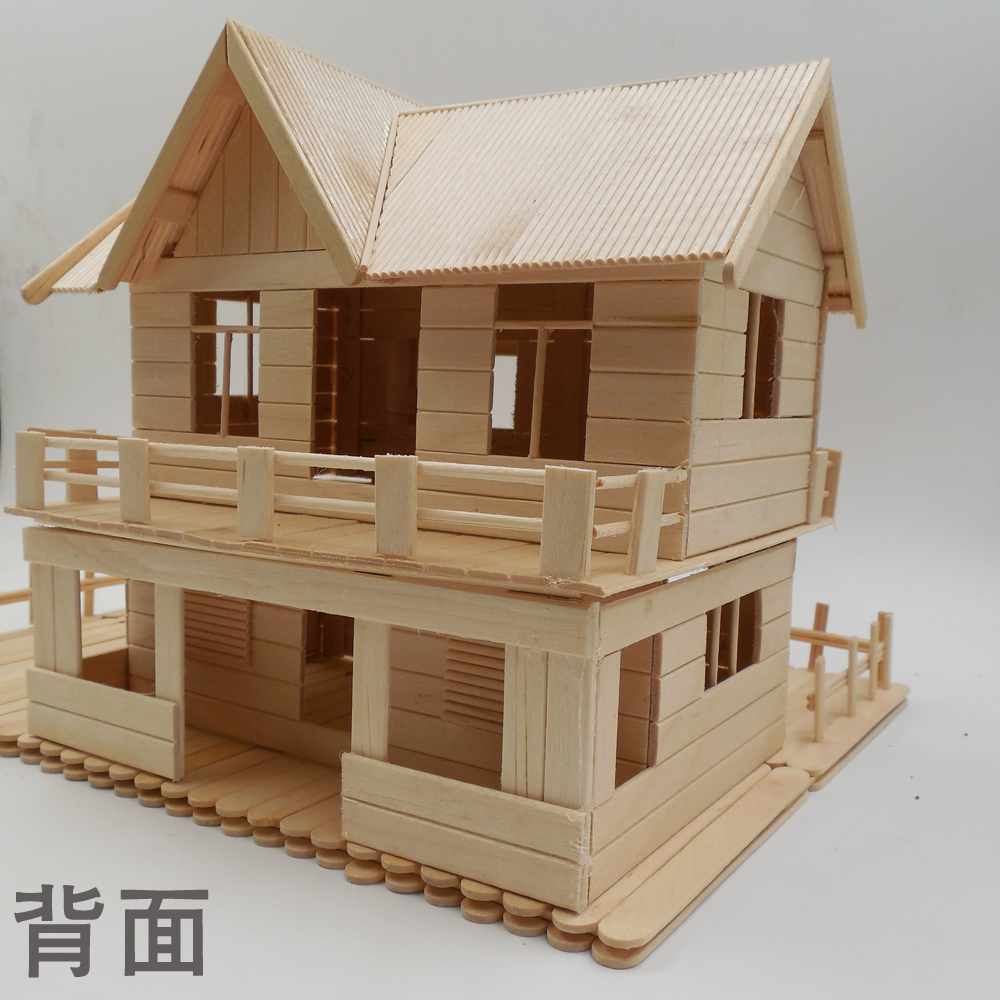 冰棍棒木片diy 建筑模型雪糕棒木棒沙盘成品材料包制作手工儿童