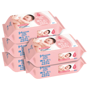 强生婴儿倍柔护肤湿巾80片*5包