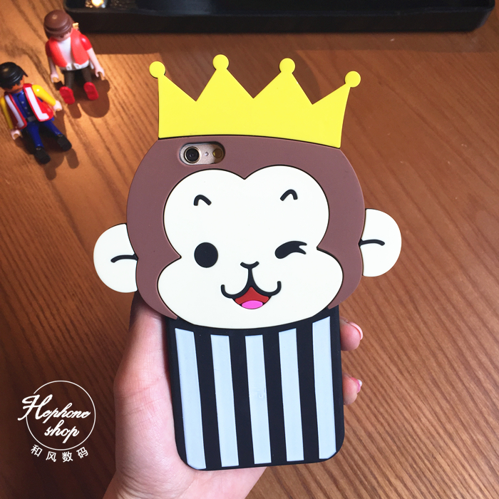 笑脸皇冠小猴子iphone6手机壳 苹果6s plus手机