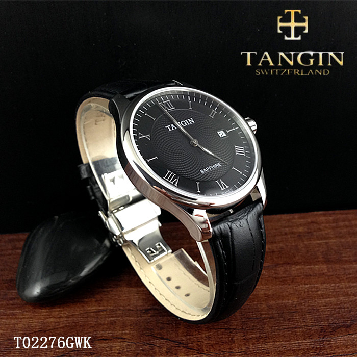 tangin瑞士天郡手表女表正品皮带石英表情侣表t02276lks防水02276