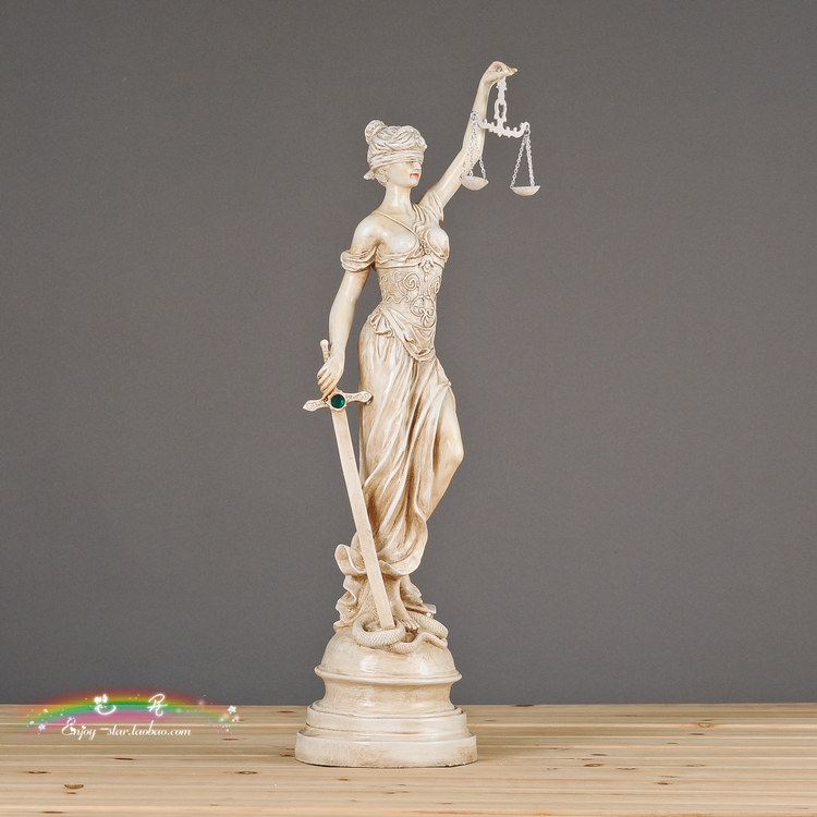 古希腊主持正义法律天平女神忒弥斯树脂雕塑像法院律师事务所摆件