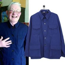 多口袋外套上衣 男老年人中山服老人老式爷爷装 中老年中山装 春秋装