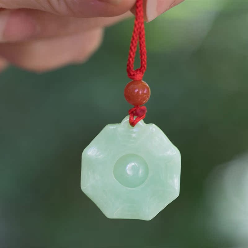 钰达翡翠八卦吊坠 玉八卦项坠 小八卦 玉石八卦时来运转挂件dts
