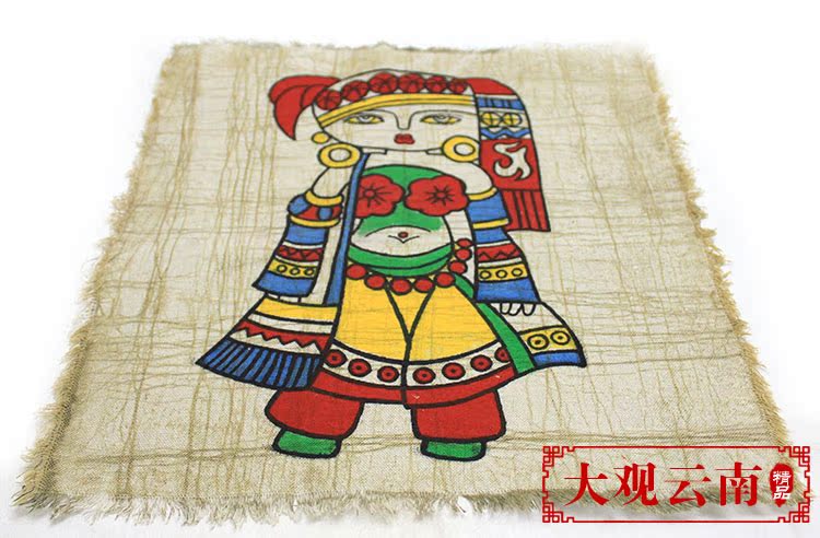 00 淘宝 特价民族手工艺品苗族蜡染画 幼儿园儿童茶楼餐厅装饰布diy蜡