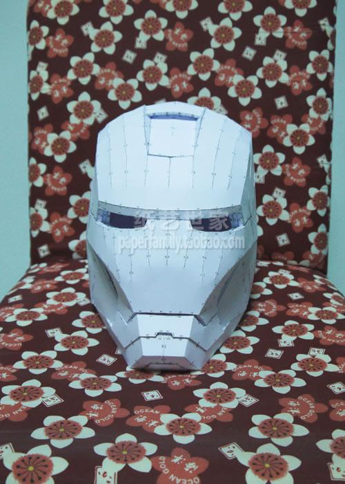 diy金属质感电影钢铁侠头盔甲1:1可穿戴3d纸模型cosplay iron man