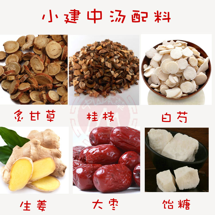 中山本草 小建中汤袋泡茶 桂枝炙甘草白芍大枣生姜含饴糖 经典方